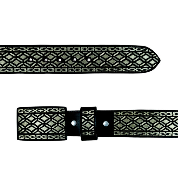 Cinto Hombre Hilo de Plata MABO Rombo-Cadena Rombos 2pg - Imagen 2