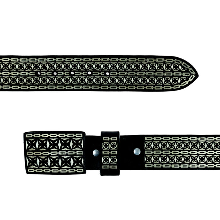 Cinto Hombre Hilo de Plata MABO 5 Grecas Cadena-Centella- Cadena 2pg - Imagen 2