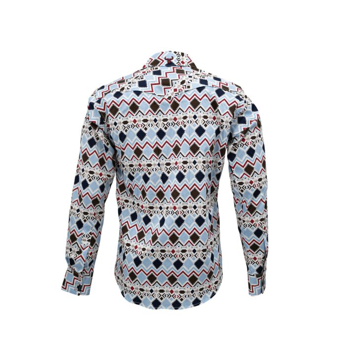 Camisa Hombre TNT 90089 Tribal Rojo/Azul - Imagen 2