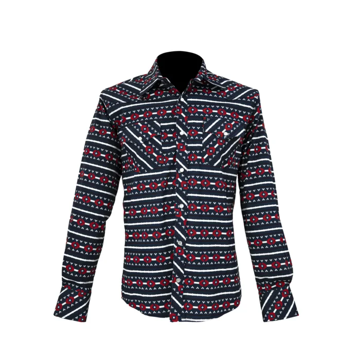 Camisa Hombre TNT 90185 Greca Marino - Imagen 1